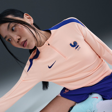 Sweat zippé Femme Equipe de France rose bleu