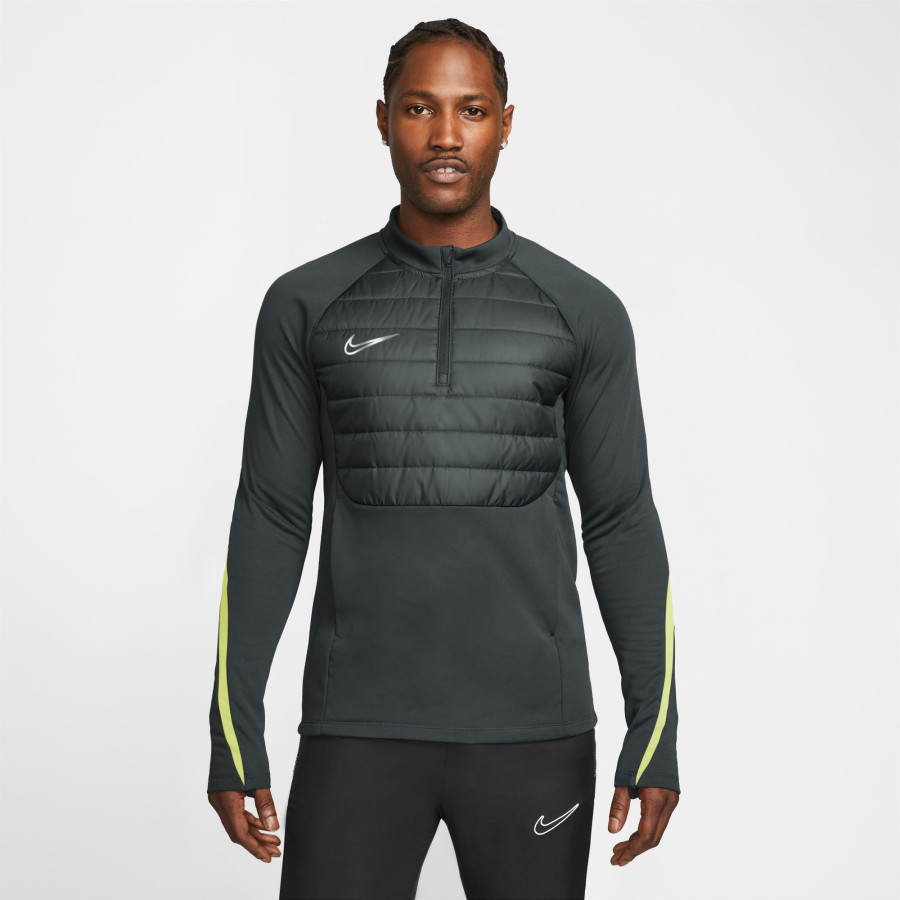 Sweat zippé Nike Therma-Fit gris jaune