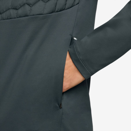 Sweat zippé Nike Therma-Fit gris jaune