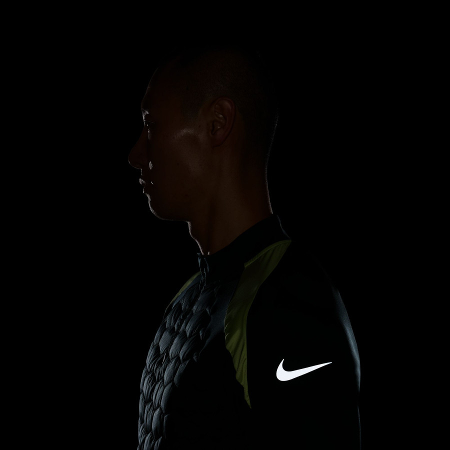 Sweat zippé Nike Therma-Fit gris jaune