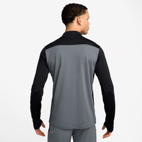 Sweat zippé Nike Academy gris rouge