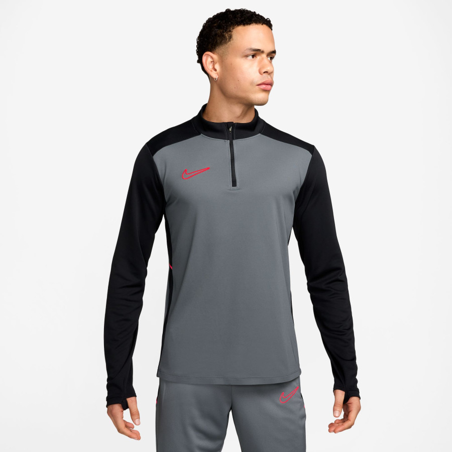 Sweat zippé Nike Academy gris rouge