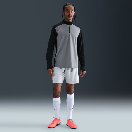 Sweat zippé Nike Academy gris rouge