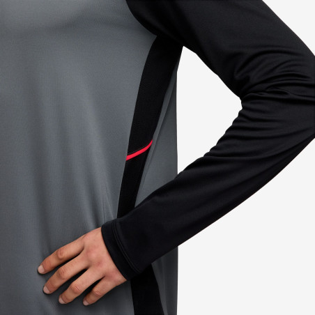 Sweat zippé Nike Academy gris rouge