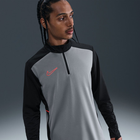 Sweat zippé Nike Academy gris rouge
