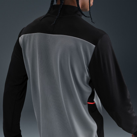 Sweat zippé Nike Academy gris rouge