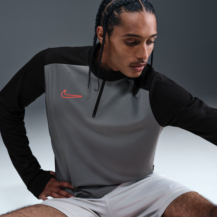 Sweat zippé Nike Academy gris rouge
