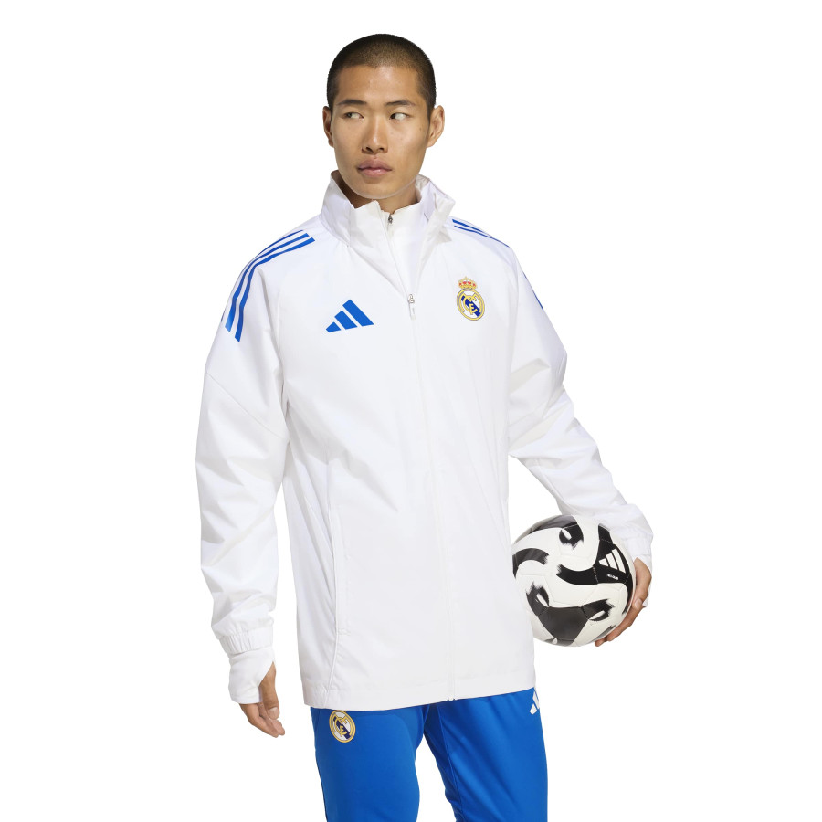 Veste imperméable Real Madrid blanc bleu