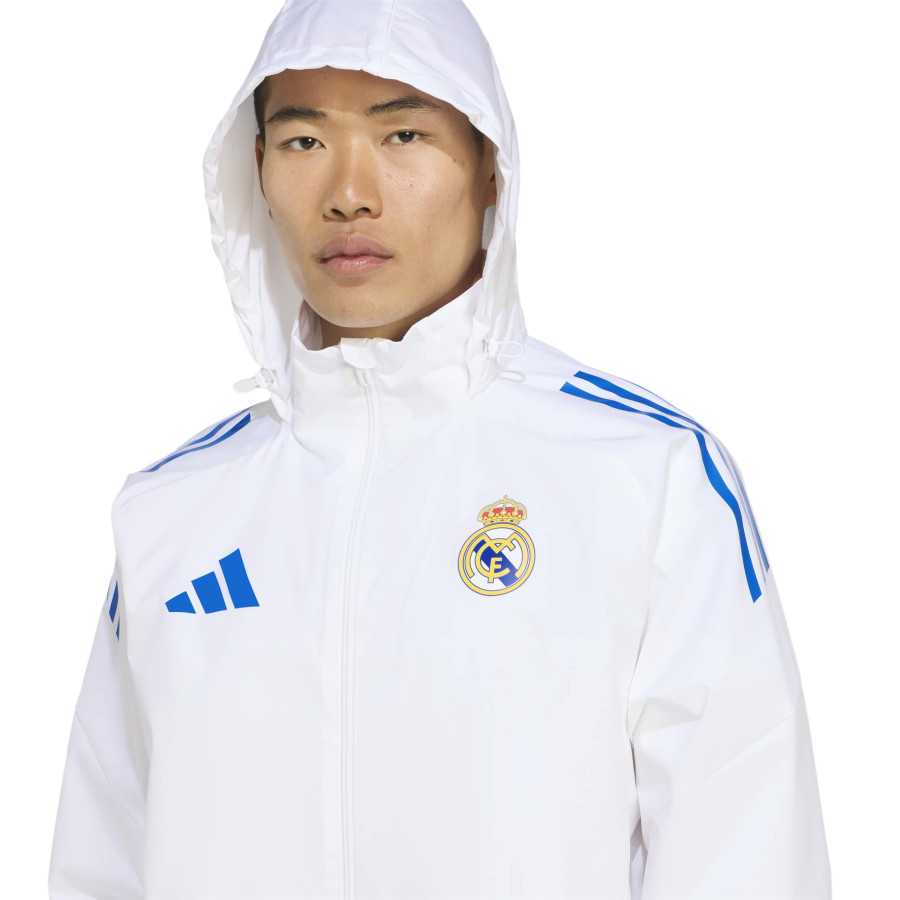 Veste imperméable Real Madrid blanc bleu