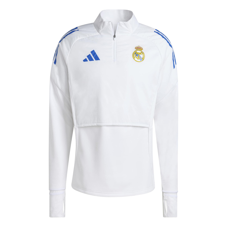 Sweat zippé à cagoule Real Madrid blanc