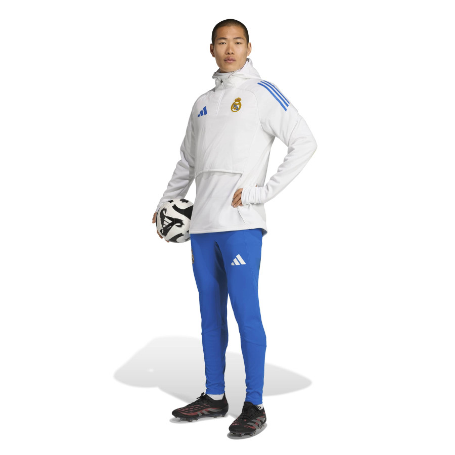 Sweat zippé à cagoule Real Madrid blanc