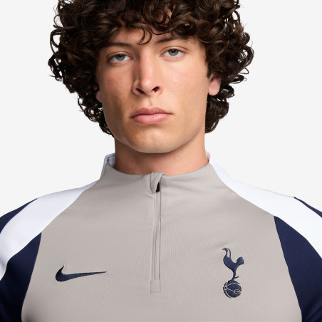 Sweat zippé Tottenham gris bleu