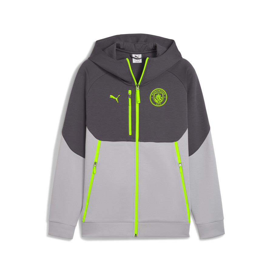 Veste survêtement à capuche Manchester City PUMATECH gris jaune