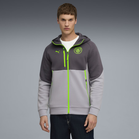 Veste survêtement à capuche Manchester City PUMATECH gris jaune