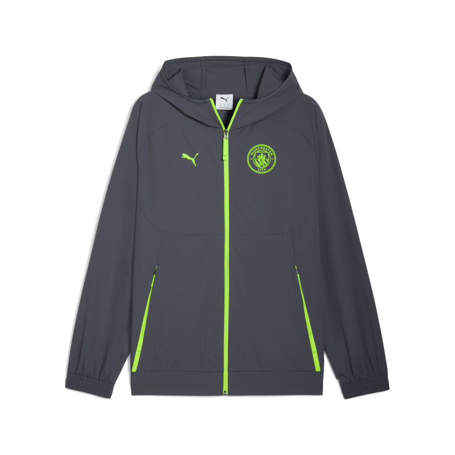 Veste survêtement à capuche Manchester City PUMATECH Woven gris jaune