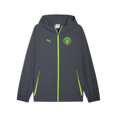Veste survêtement à capuche Manchester City PUMATECH Woven gris jaune