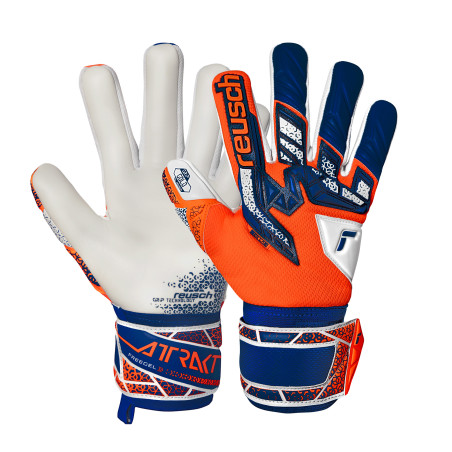 Gants gardien Reusch Attrakt Freegel Gold bleu orange