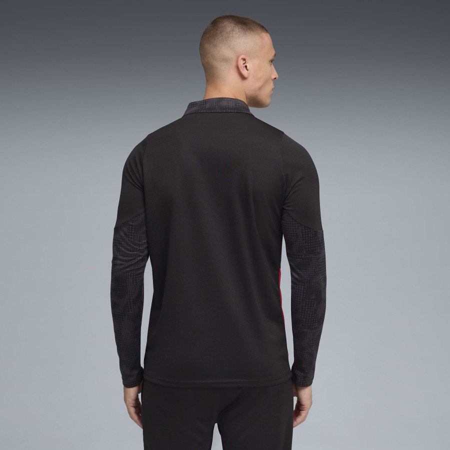 Sweat zippé Milan AC noir rouge