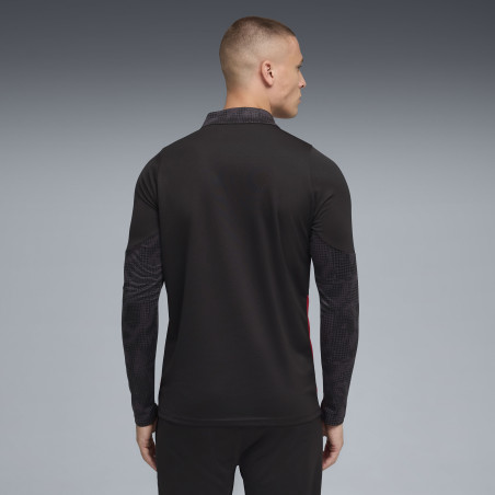 Sweat zippé Milan AC noir rouge