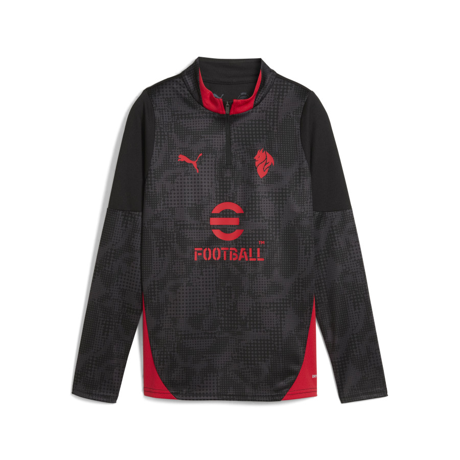 Sweat zippé junior Milan AC noir rouge