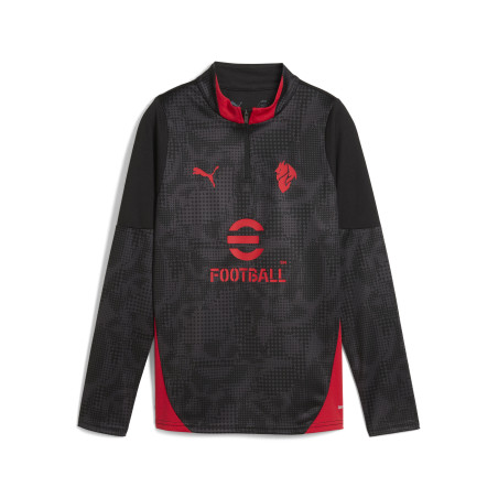 Sweat zippé junior Milan AC noir rouge