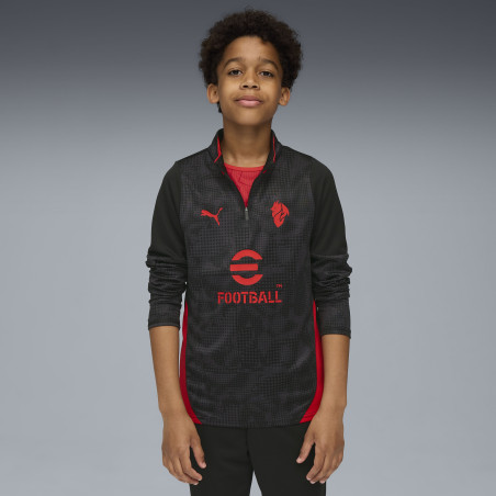 Sweat zippé junior Milan AC noir rouge