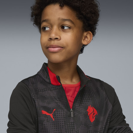 Sweat zippé junior Milan AC noir rouge