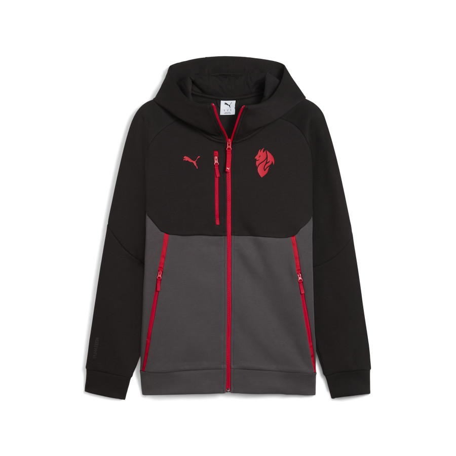 Veste survêtement à capuche Milan AC PUMATECH noir rouge