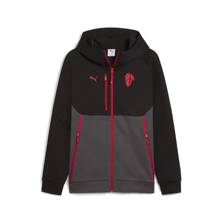 Veste survêtement à capuche Milan AC PUMATECH noir rouge