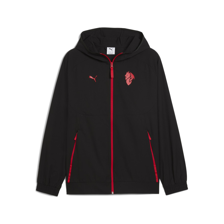 Veste survêtement à capuche Milan AC PUMATECH Woven noir rouge