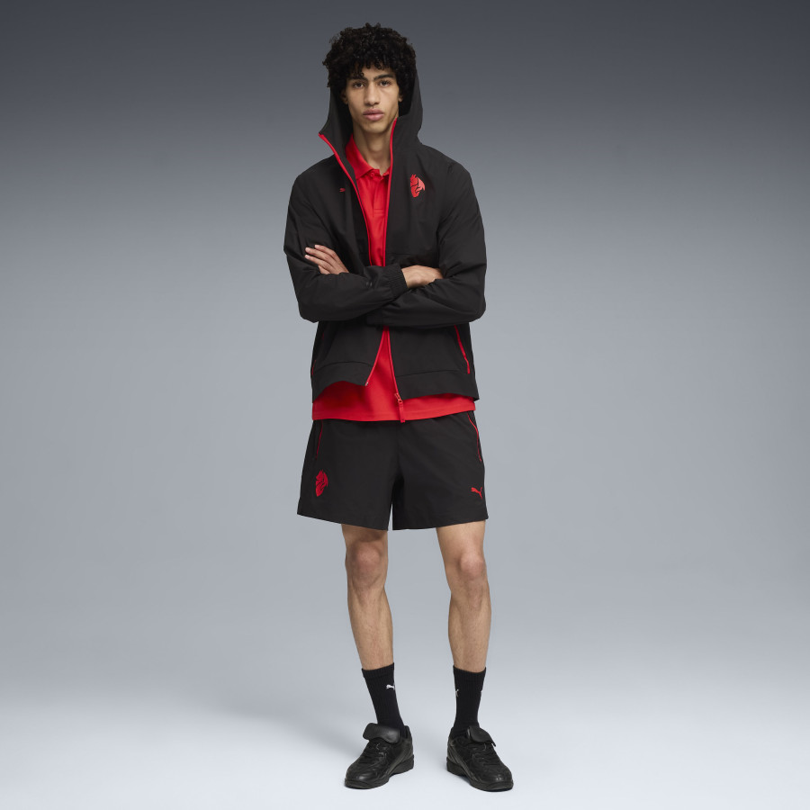 Veste survêtement à capuche Milan AC PUMATECH Woven noir rouge