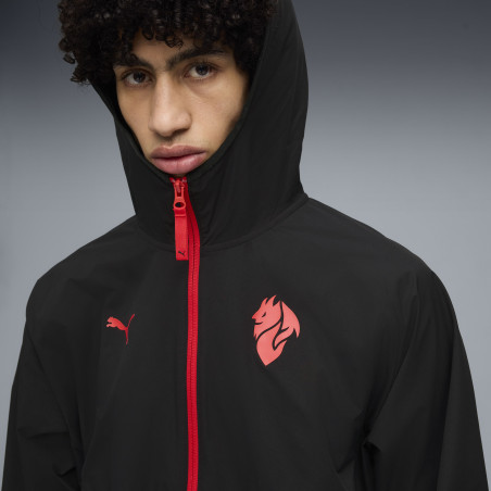 Veste survêtement à capuche Milan AC PUMATECH Woven noir rouge
