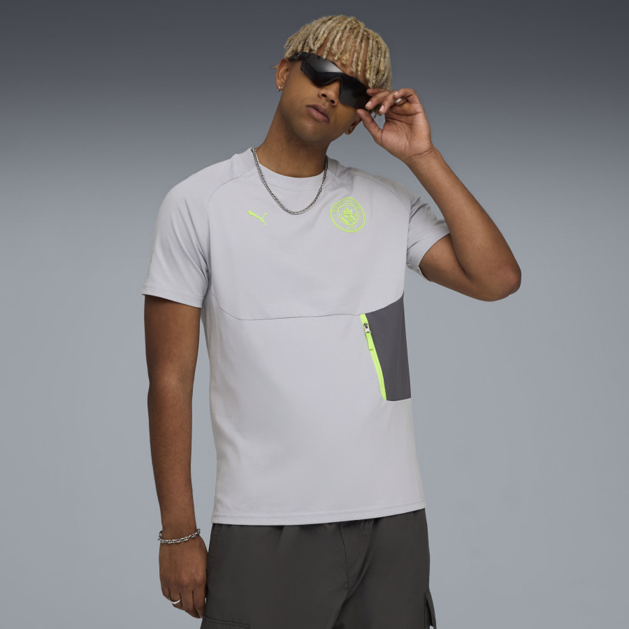 T-shirt Manchester City PUMATECH gris jaune