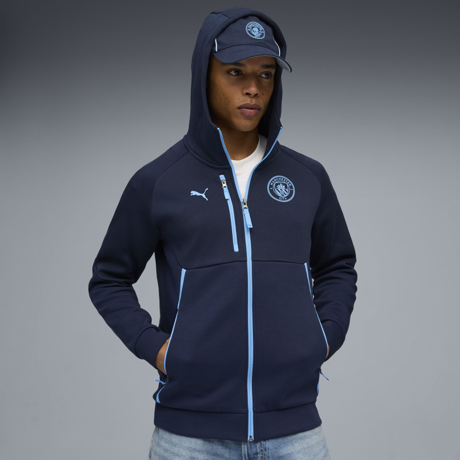 Veste survêtement à capuche Manchester City PUMATECH bleu