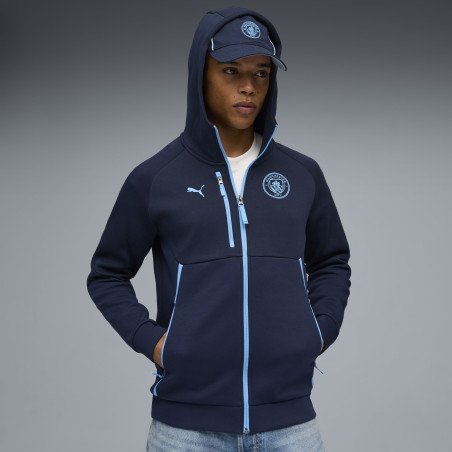 Veste survêtement à capuche Manchester City PUMATECH bleu