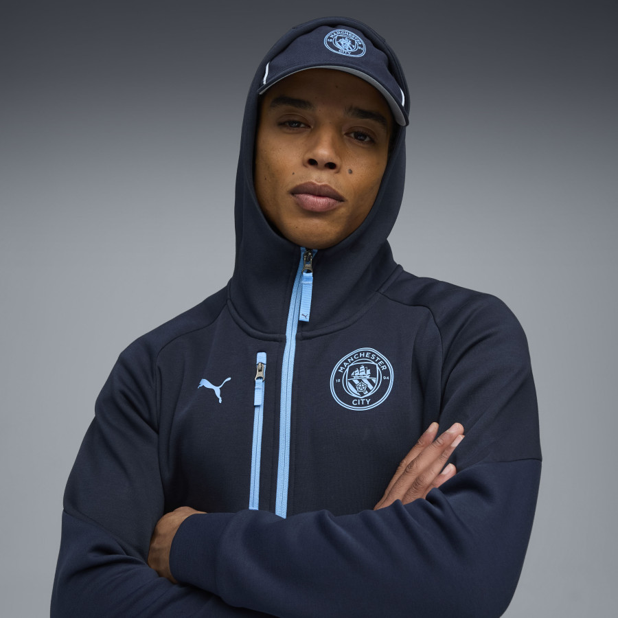 Veste survêtement à capuche Manchester City PUMATECH bleu