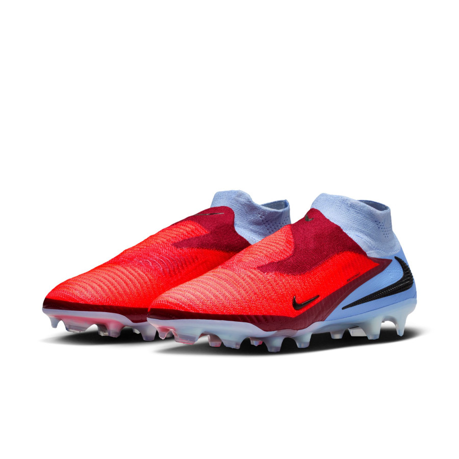 Nike Phantom 6 montante Elite FG gris rouge