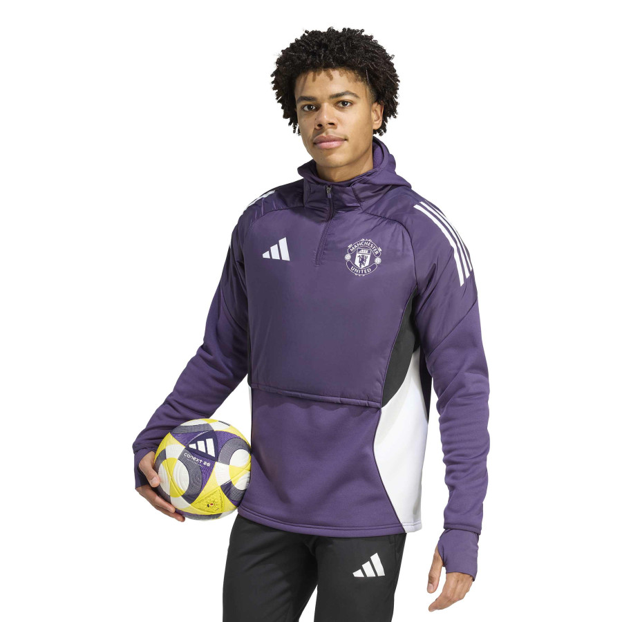 Sweat zippé à cagoule Manchester United violet