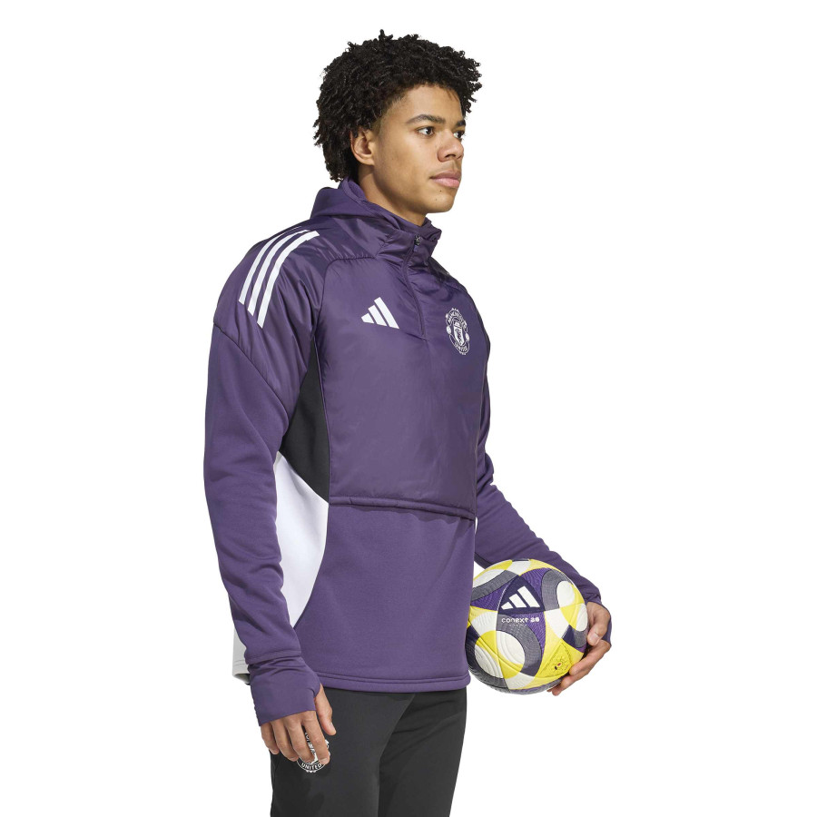 Sweat zippé à cagoule Manchester United violet