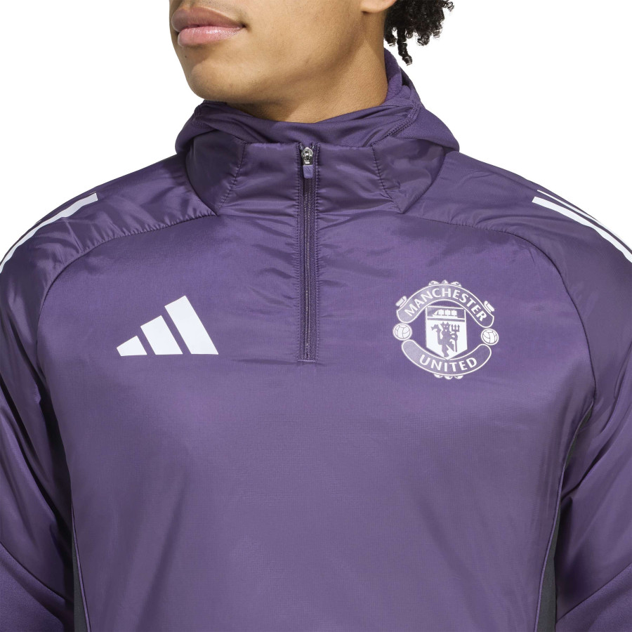 Sweat zippé à cagoule Manchester United violet