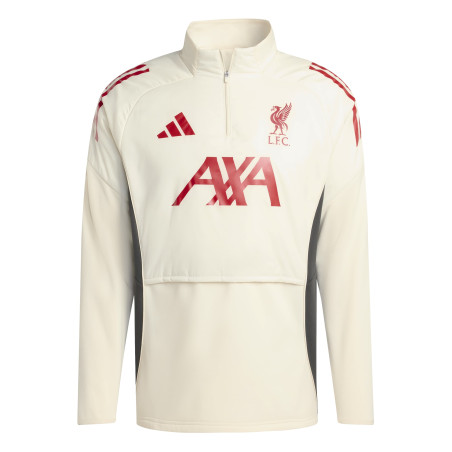 Sweat zippé Liverpool hiver blanc rouge