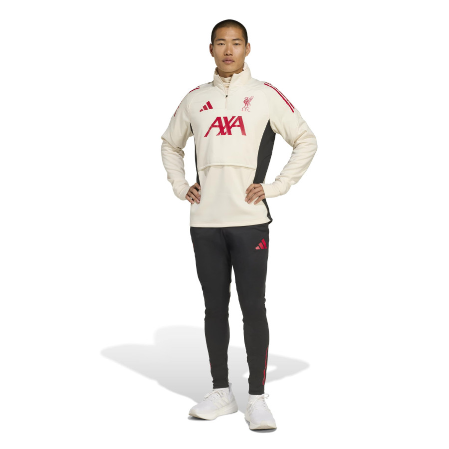 Sweat zippé Liverpool hiver blanc rouge