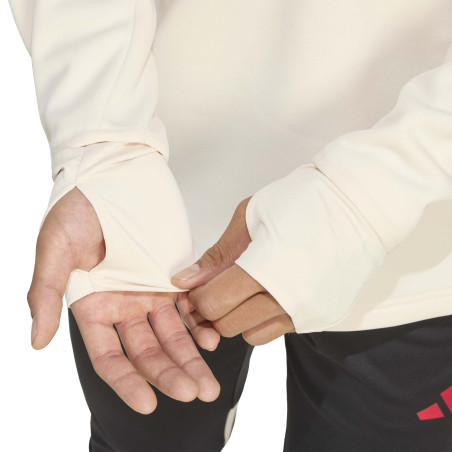 Sweat zippé Liverpool hiver blanc rouge