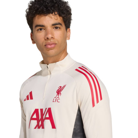 Sweat zippé Liverpool blanc rouge