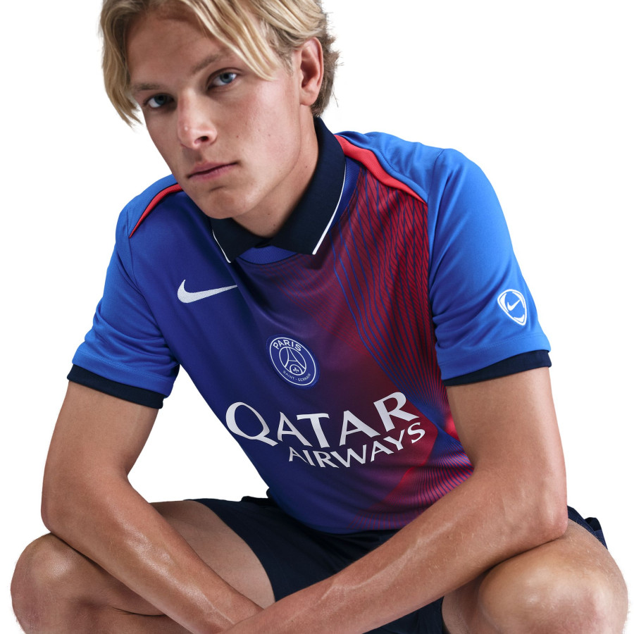 Maillot avant match PSG bleu rouge