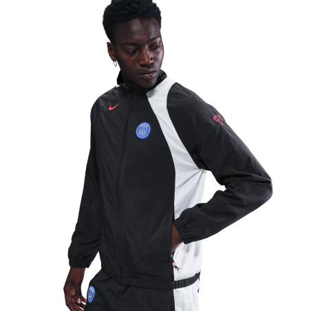 Veste survêtement PSG Woven GX noir blanc