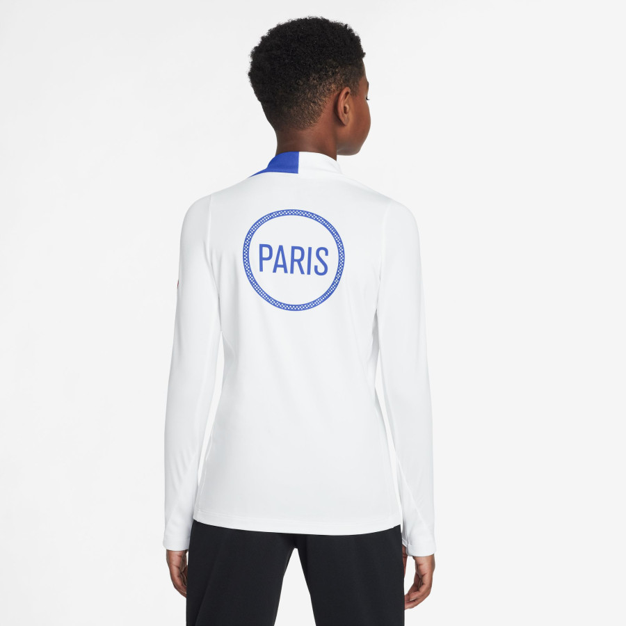 Sweat zippé junior PSG Strike blanc bleu