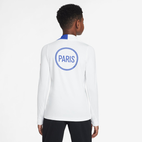 Sweat zippé junior PSG Strike blanc bleu