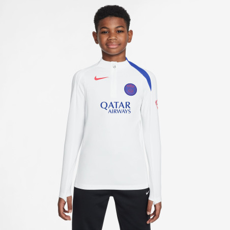 Sweat zippé junior PSG Strike blanc bleu