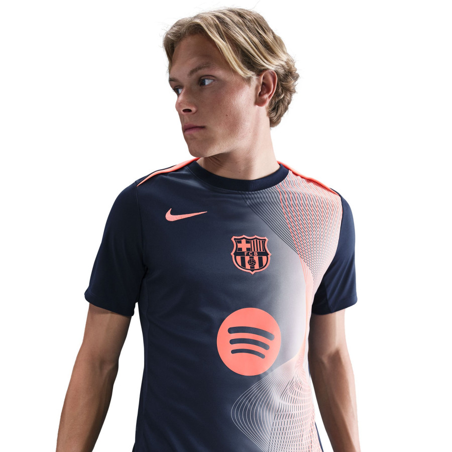 Maillot avant match FC Barcelone bleu orange